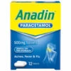 B&M Anadin Paracetamol Tablets 12pk