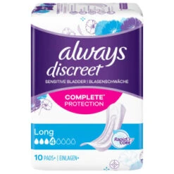 Always® Always Discreet Long Pads 10pk