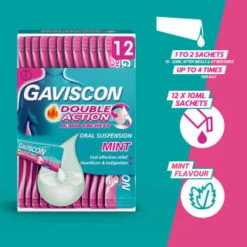 Gaviscon Double Action Liquid Sachets 12pk -Beauty Product Store 345488 gaviscon 12 x 10ml double action 10ml liquid sachets 3