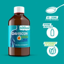 Gaviscon Original Peppermint 600ml 6 Gaviscon Original Peppermint 600ml -Beauty Product Store 358985 gavison liquid peppermint 600ml 3