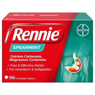 Rennie Spearmint Heartburn & Indigestion Relief Tablets 96pk 1 Rennie Spearmint Heartburn & Indigestion Relief Tablets 96pk