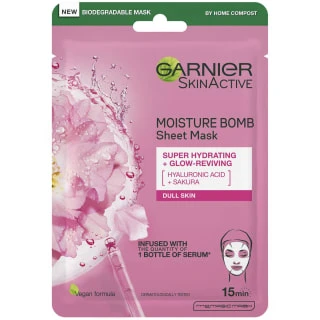 Garnier SkinActive Moisture Bomb Tissue Mask Sakura 1 Garnier SkinActive Moisture Bomb Tissue Mask Sakura