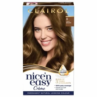 Clairol Nice'n Easy Creme Permanent Hair Dye - 6 Light Brown 1 Clairol Nice'n Easy Creme Permanent Hair Dye - 6 Light Brown