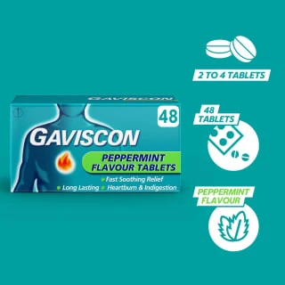 Gaviscon Chewable Tablets 48pk - Peppermint 6 Gaviscon Chewable Tablets 48pk - Peppermint - Image 6
