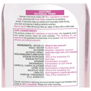 Garnier SkinActive Botanical Toner With Rose Water 200ml 3 Garnier SkinActive Botanical Toner With Rose Water 200ml - Image 3