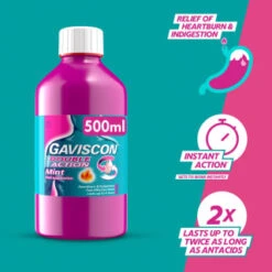 Gaviscon Double Action 500ml - Mint -Beauty Product Store 384992 gaviscon 500ml double action mint liquid 3