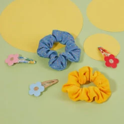 Ella Style Scrunchies 2pk - Blue & Gold -Beauty Product Store 385596 ella style hair accessories 2