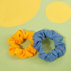 Ella Style Scrunchies 2pk - Blue & Gold -Beauty Product Store 385596 ella style hair accessories 2pk scrunchies 2