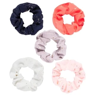Style Studio Hair Scrunchies 5pk - Gold Stars 2 Style Studio Hair Scrunchies 5pk - Gold Stars - Image 2